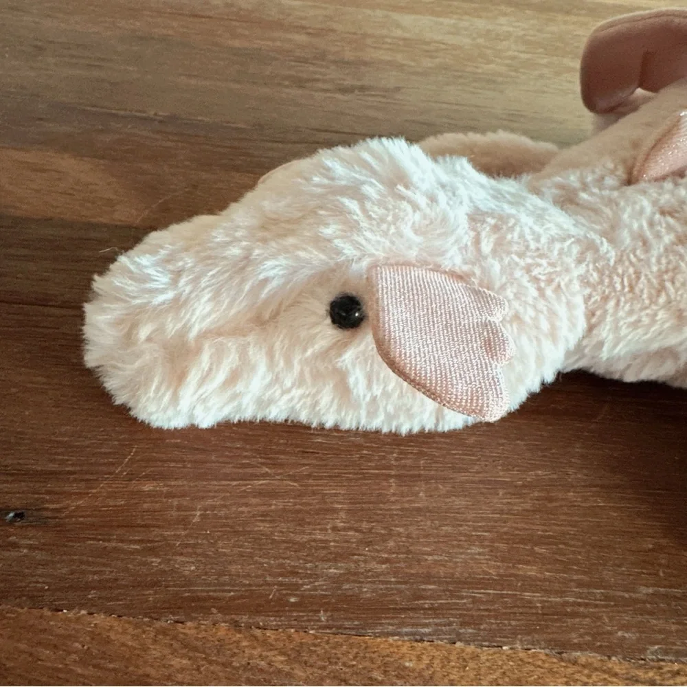 Blush Pink Plush Dragon Jellycat Style Soft Stuffed Animal Toy - Picture 3 of 7